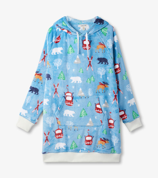 Women's Vintage Ski Oversized Fleece Hoodie