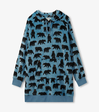 Pull à capuchon en molleton très ample pour femme – Ours en liberté
