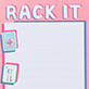 View Rack It Magnetic Notepad White notepad with red border and blue text, plus small colorful note icons on the left