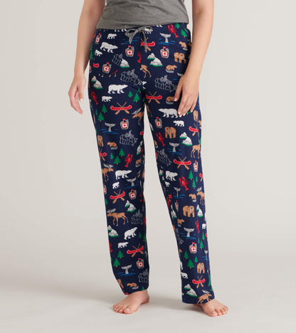 Pantalon de pyjama en jersey pour femme – Motifs canadiens