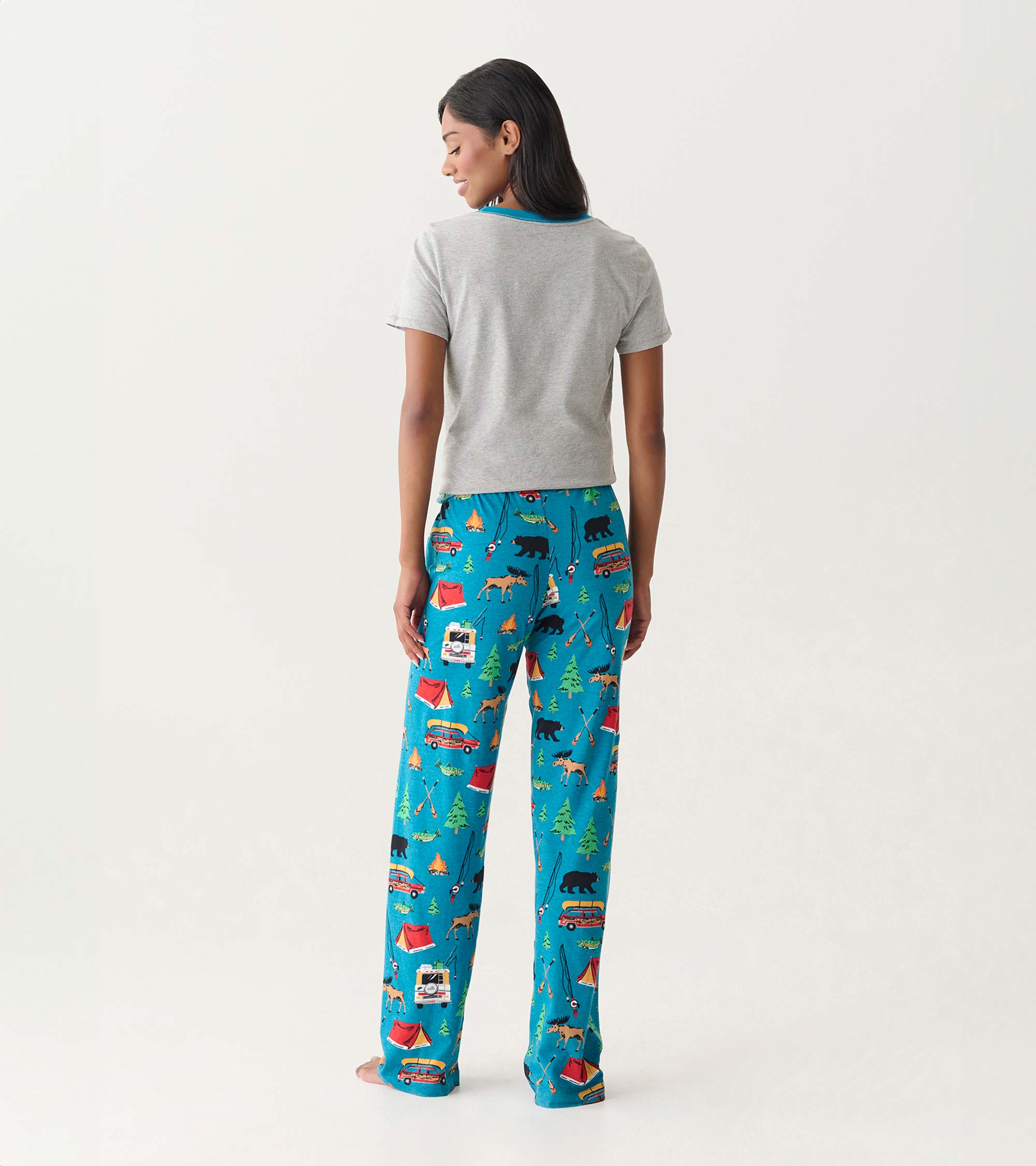 Women's Retro Camping Cotton Pajama Pants