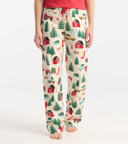 Women's Christmas Tree Farm Cotton Pajama Pants