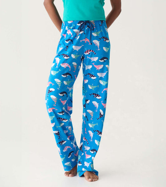 Women's Fun Whales Cotton Pajama Pants