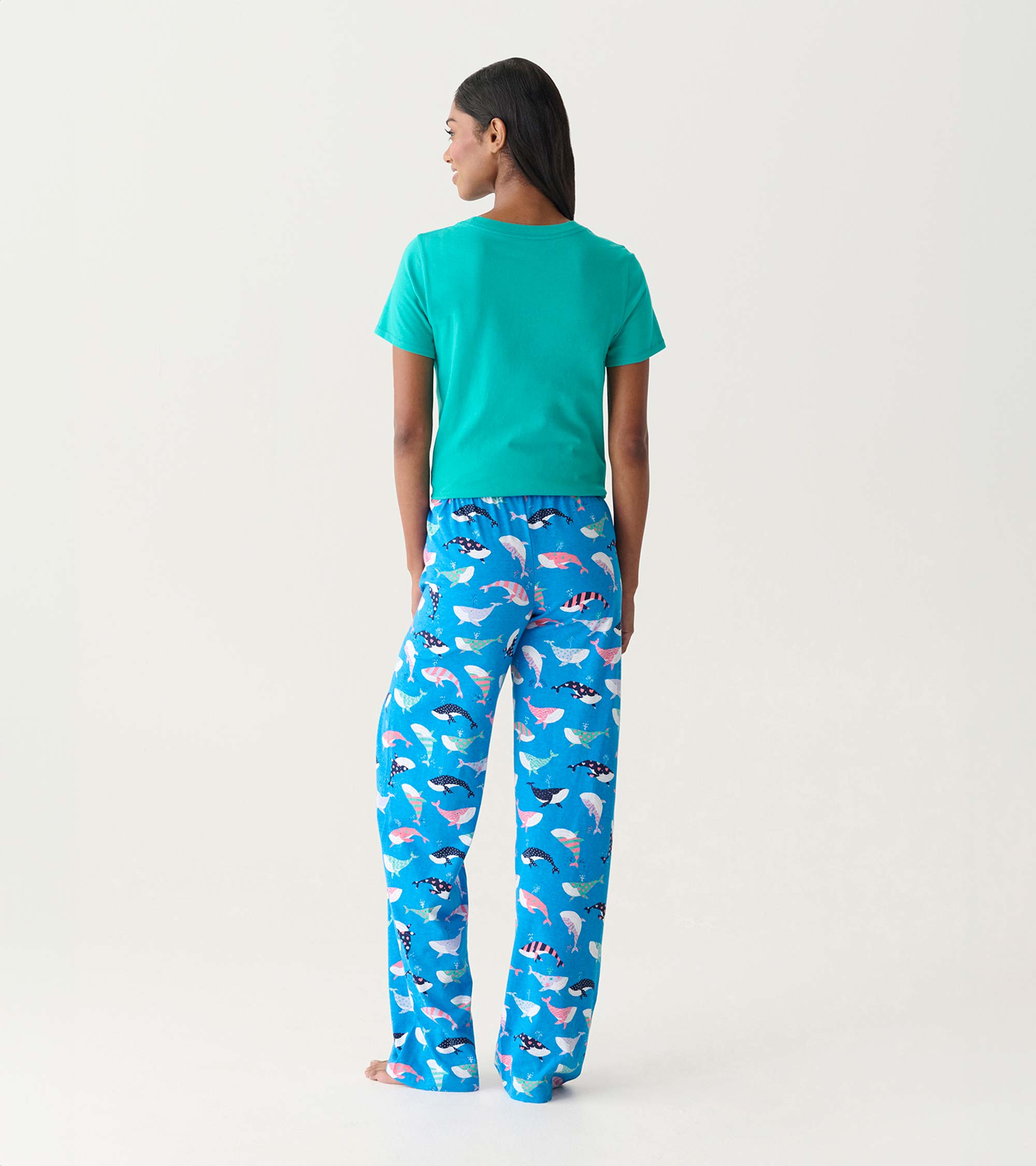 Pantalon de pyjama en jersey pour femme – Baleines amusantes