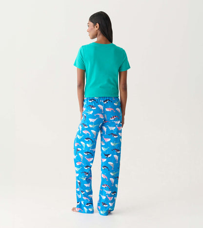 Pantalon de pyjama en jersey pour femme – Baleines amusantes