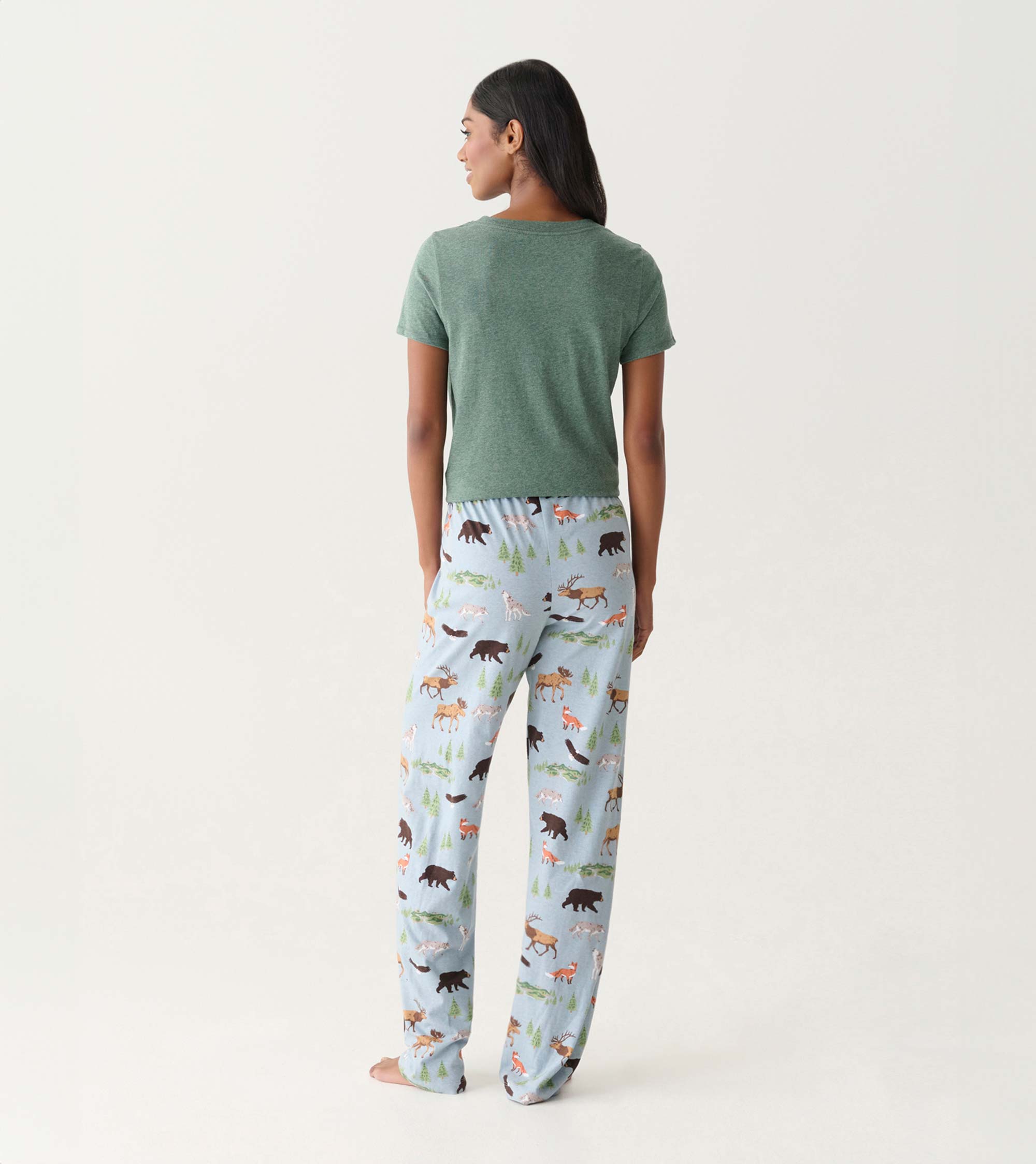 Pantalon de pyjama en jersey pour femme – Nature sauvage nordique