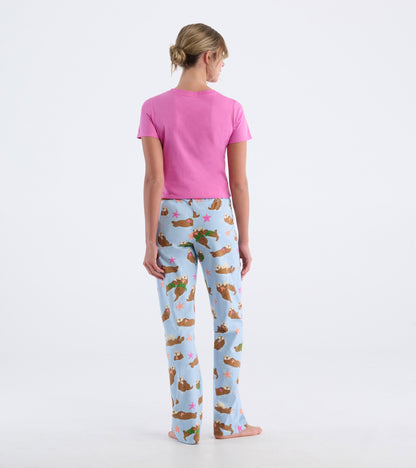 Pantalon de pyjama en jersey pour femme – Loutres joyeuses