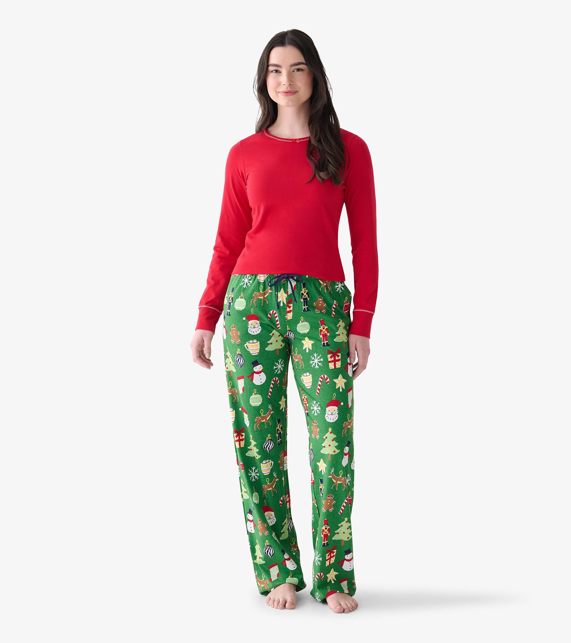 Pantalon de pyjama pour femme – Collage de motifs des fêtes
