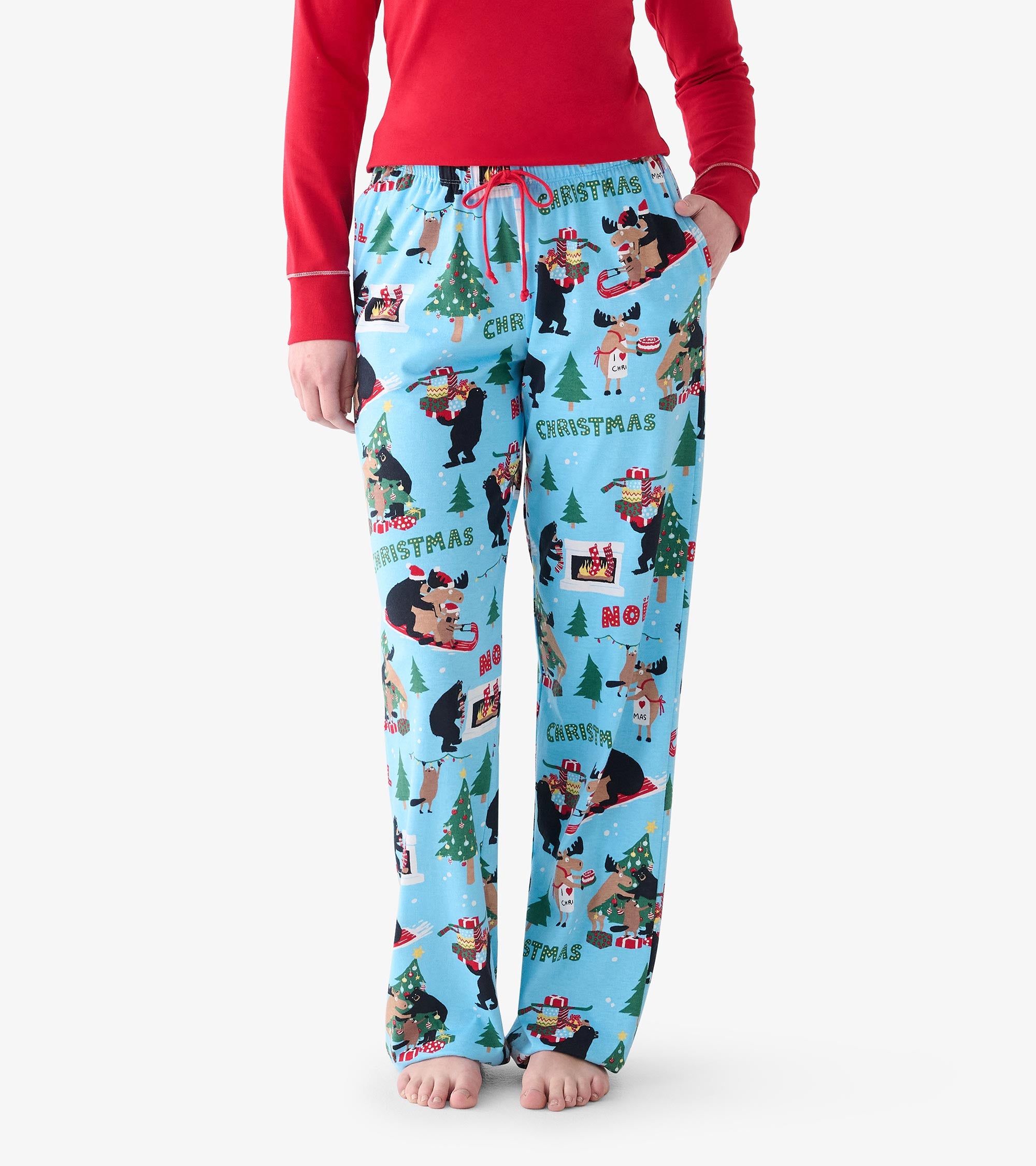 Pantalon de pyjama pour femme – Animaux sauvages de Noël