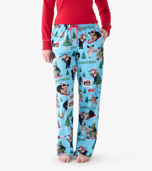 Pantalon de pyjama pour femme – Animaux sauvages de Noël