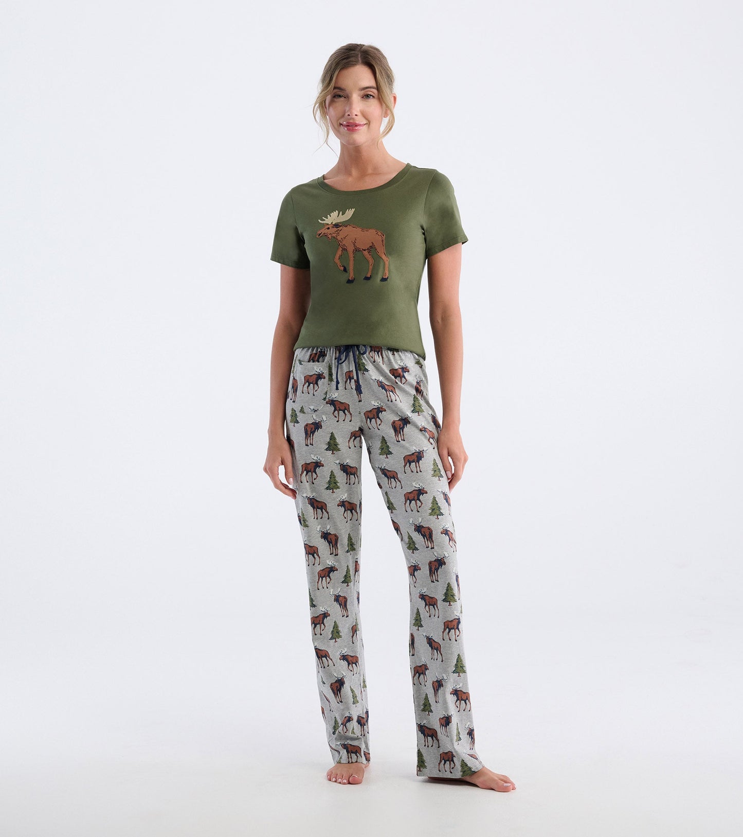 Women's Wild Moose Cotton Blend Pajama Pants