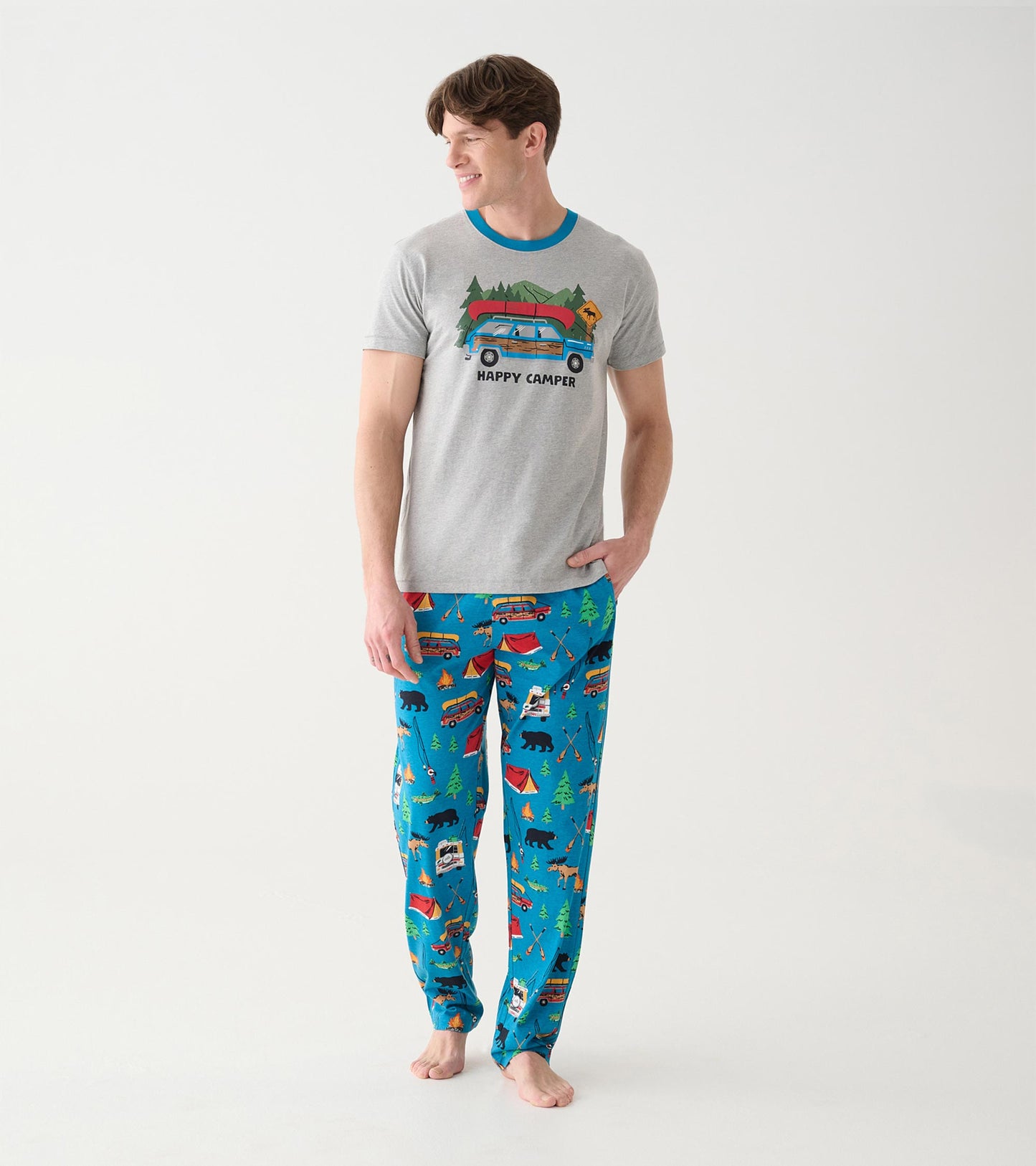 Pantalon de pyjama pour homme – Camping rétro