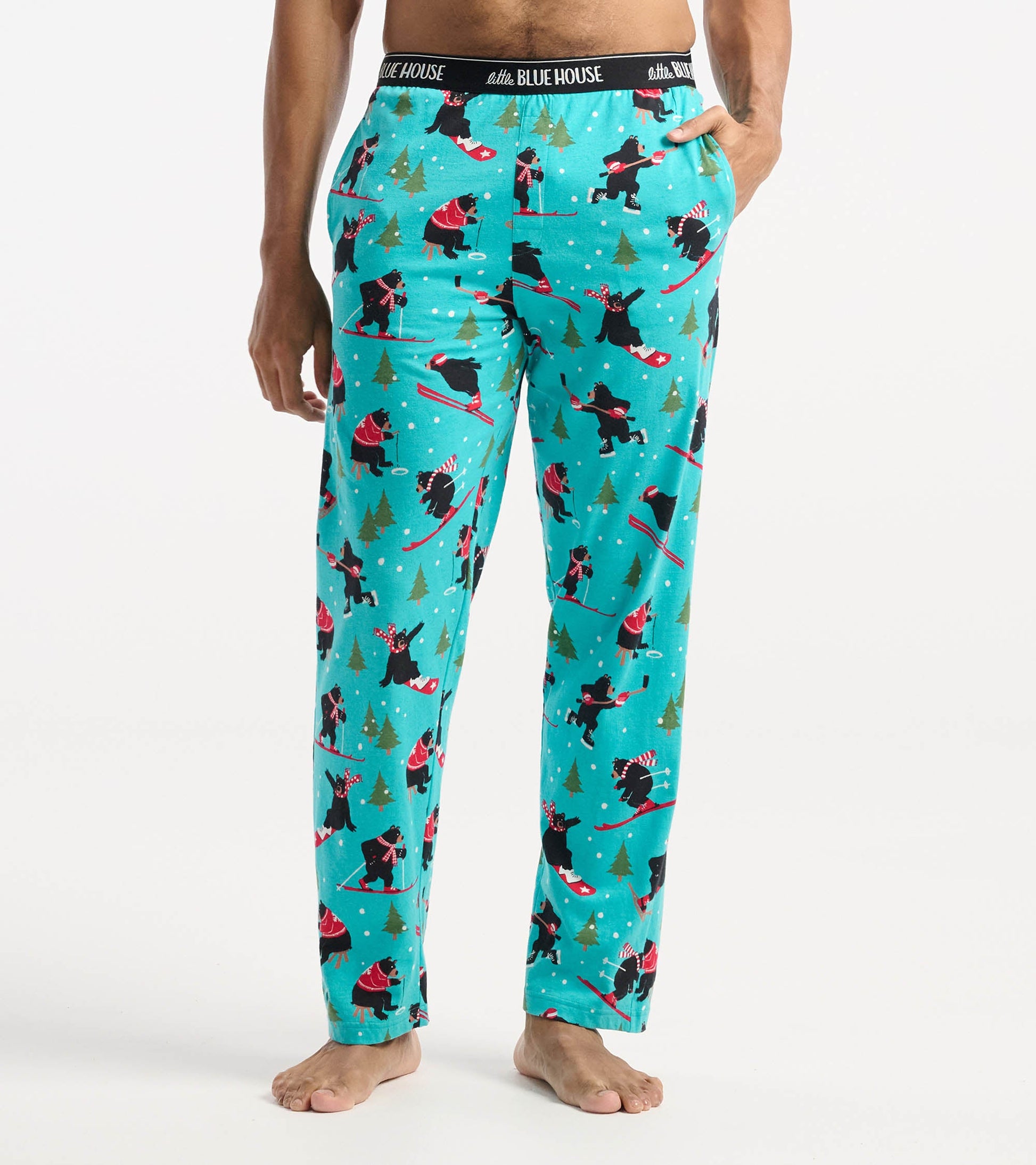 Men's Wild Winter Sports Cotton Pajama Pants - Main Image