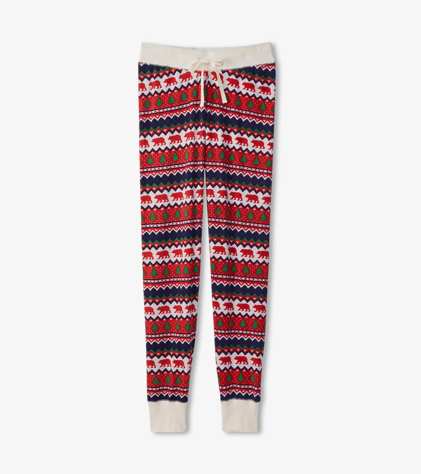 Legging de nuit pour femme – Ours sur motif Fair Isle