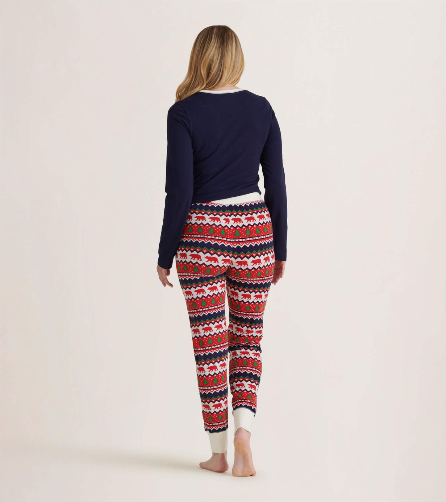 Legging de nuit pour femme – Ours sur motif Fair Isle