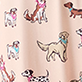 Pattern of illustrated dogs on a peach background