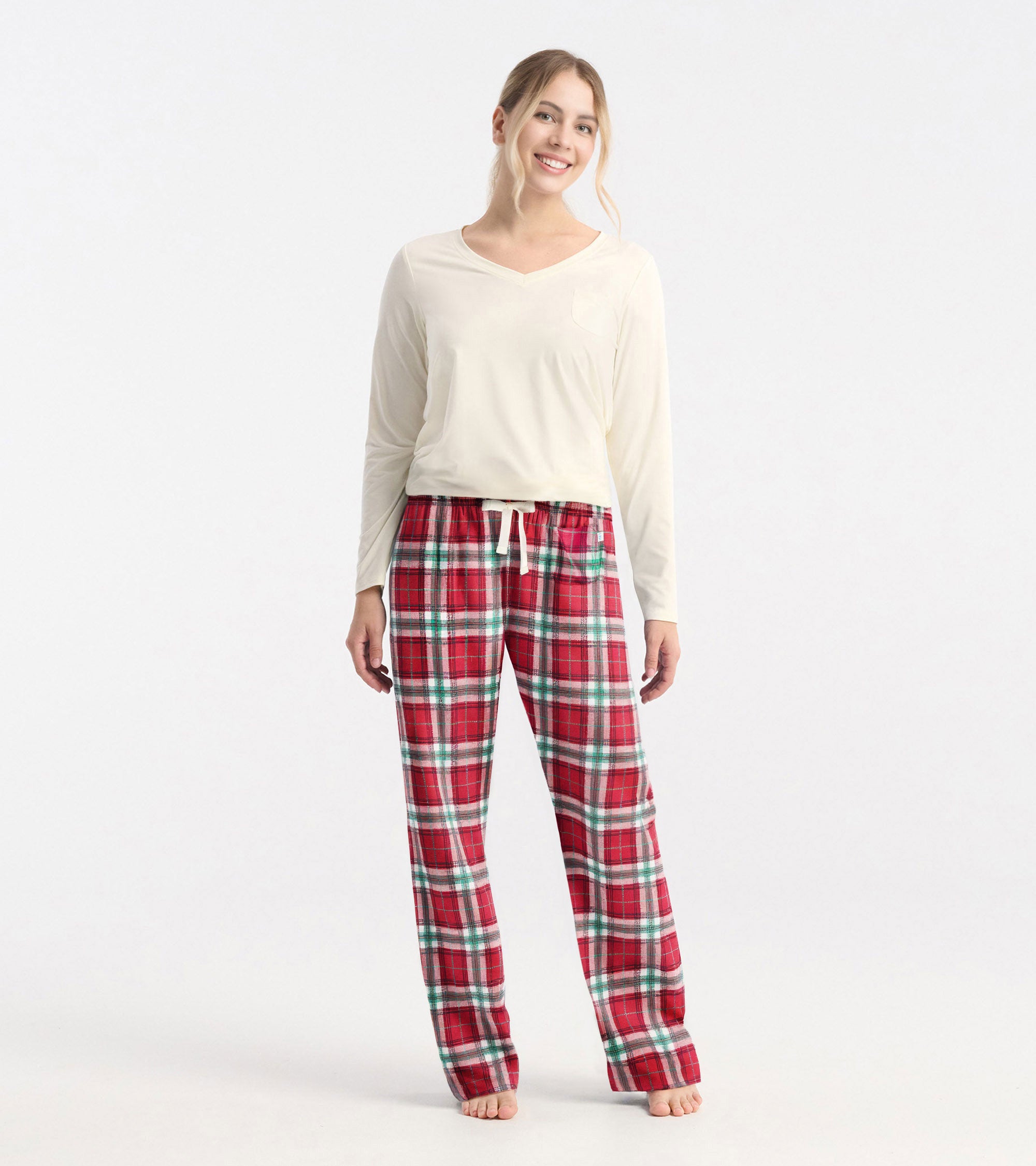 Women's Holiday Plaid Polyknit Pajama Pants