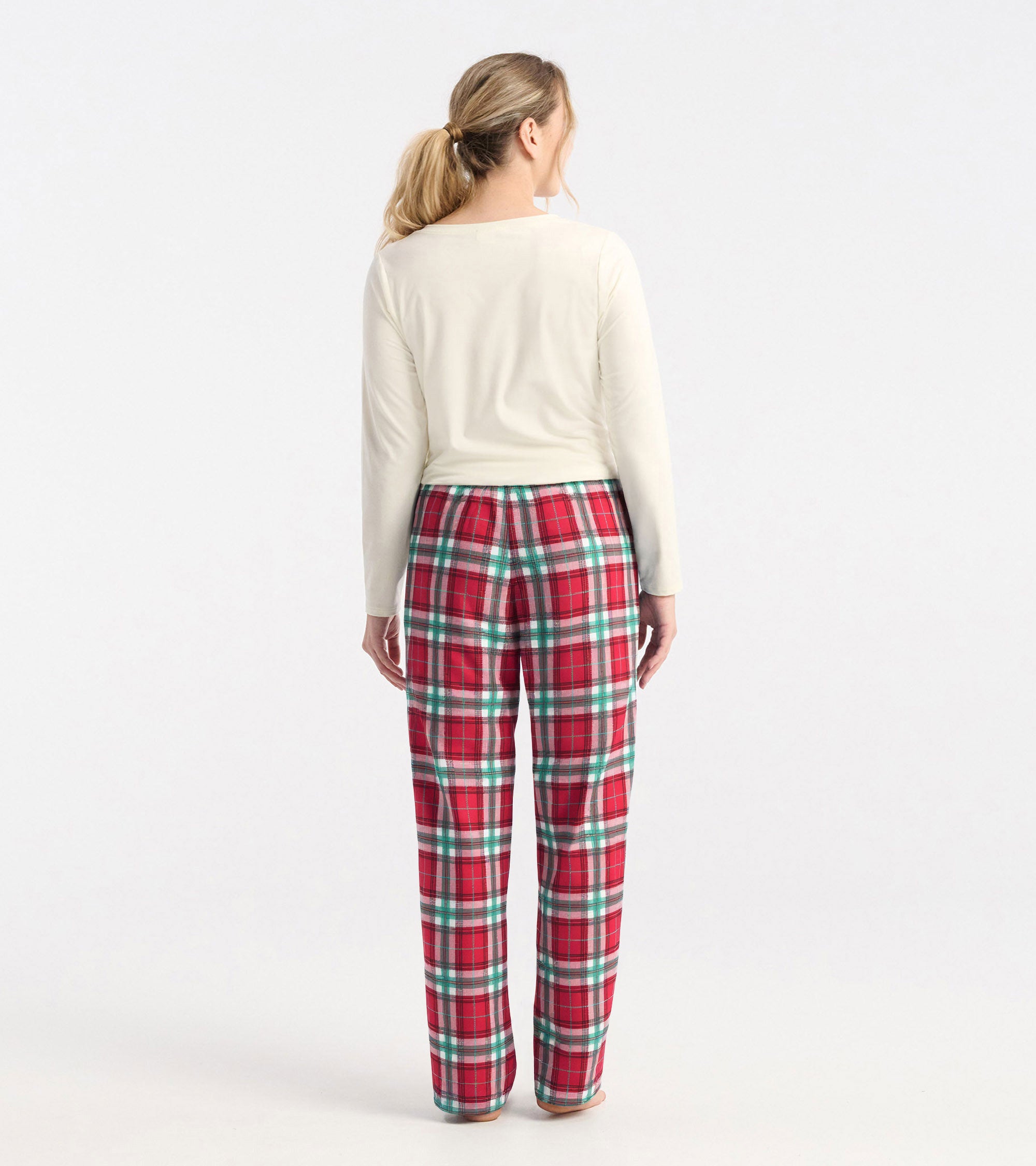 Women's Holiday Plaid Polyknit Pajama Pants