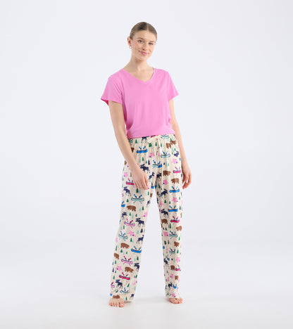 Pantalon de pyjama en jersey pour femme – Camping sauvage