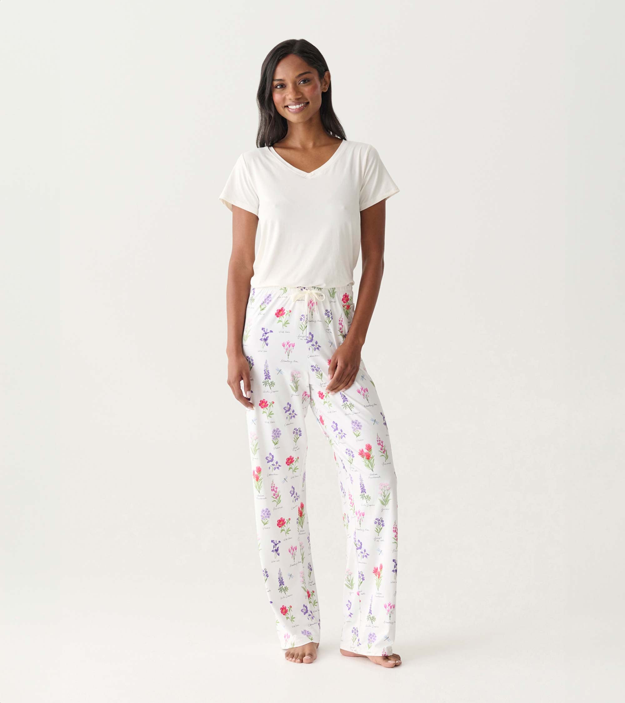 Pantalon de pyjama pour femme dans son sac – Fleurs sauvages