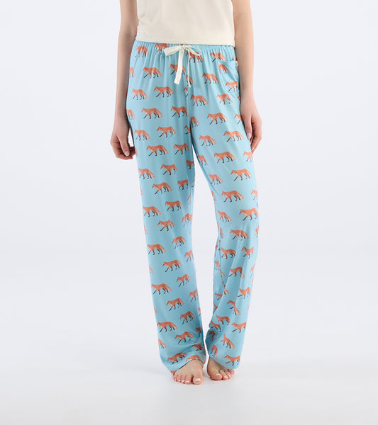 Pantalon de pyjama pour femme – Renards aquarelle