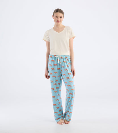 Pantalon de pyjama pour femme – Renards aquarelle