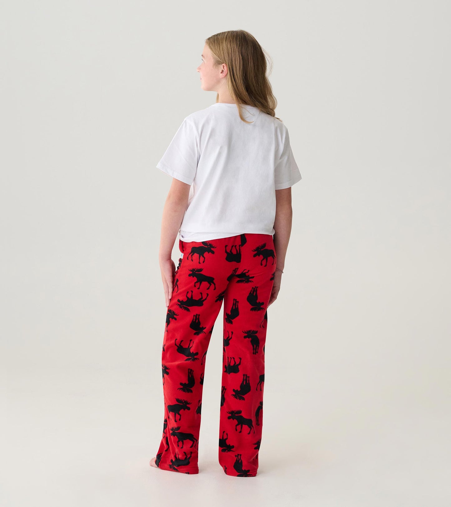 Kids Moose on Red Polar Pants