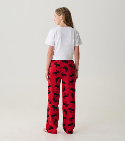 Adult Moose on Red Polar Pants