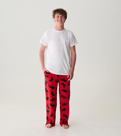 Adult Moose on Red Polar Pants