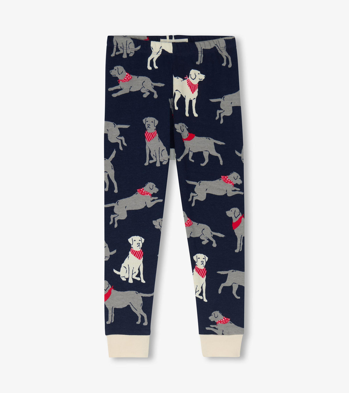 Pyjama pour enfant – Labradors à bandana sur fond bleu marine