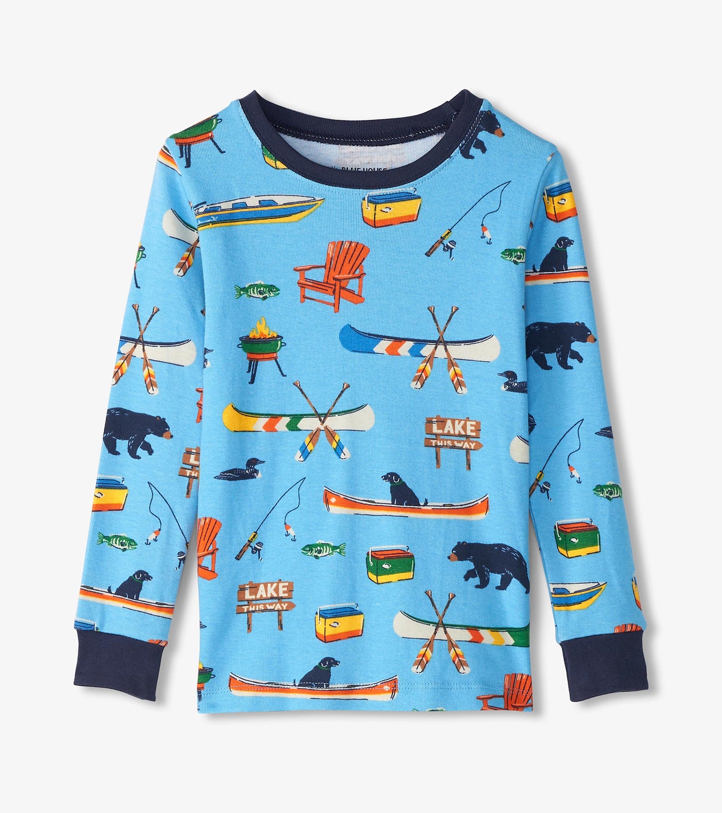 Pyjama pour enfant – Sur le lac, fond bleu