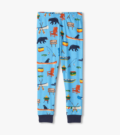 Pyjama pour enfant – Sur le lac, fond bleu