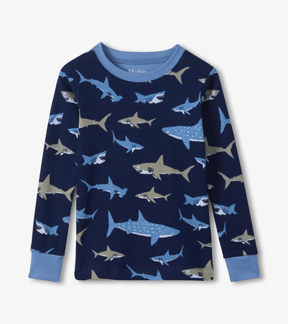 Boys Shark Frenzy Long Sleeve Pajama Set