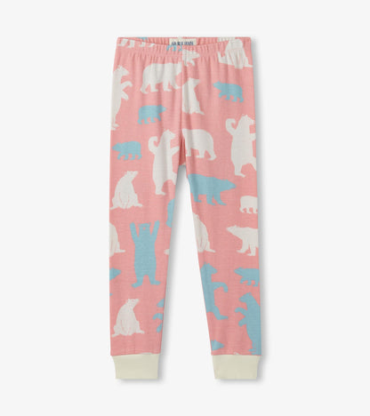 Ensemble pyjama rose pour enfants, ours polaires