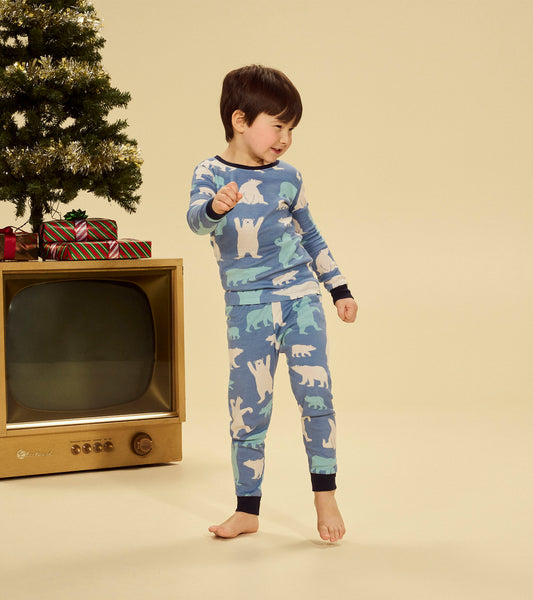 Ensemble pyjama bleu pour enfants, ours polaires