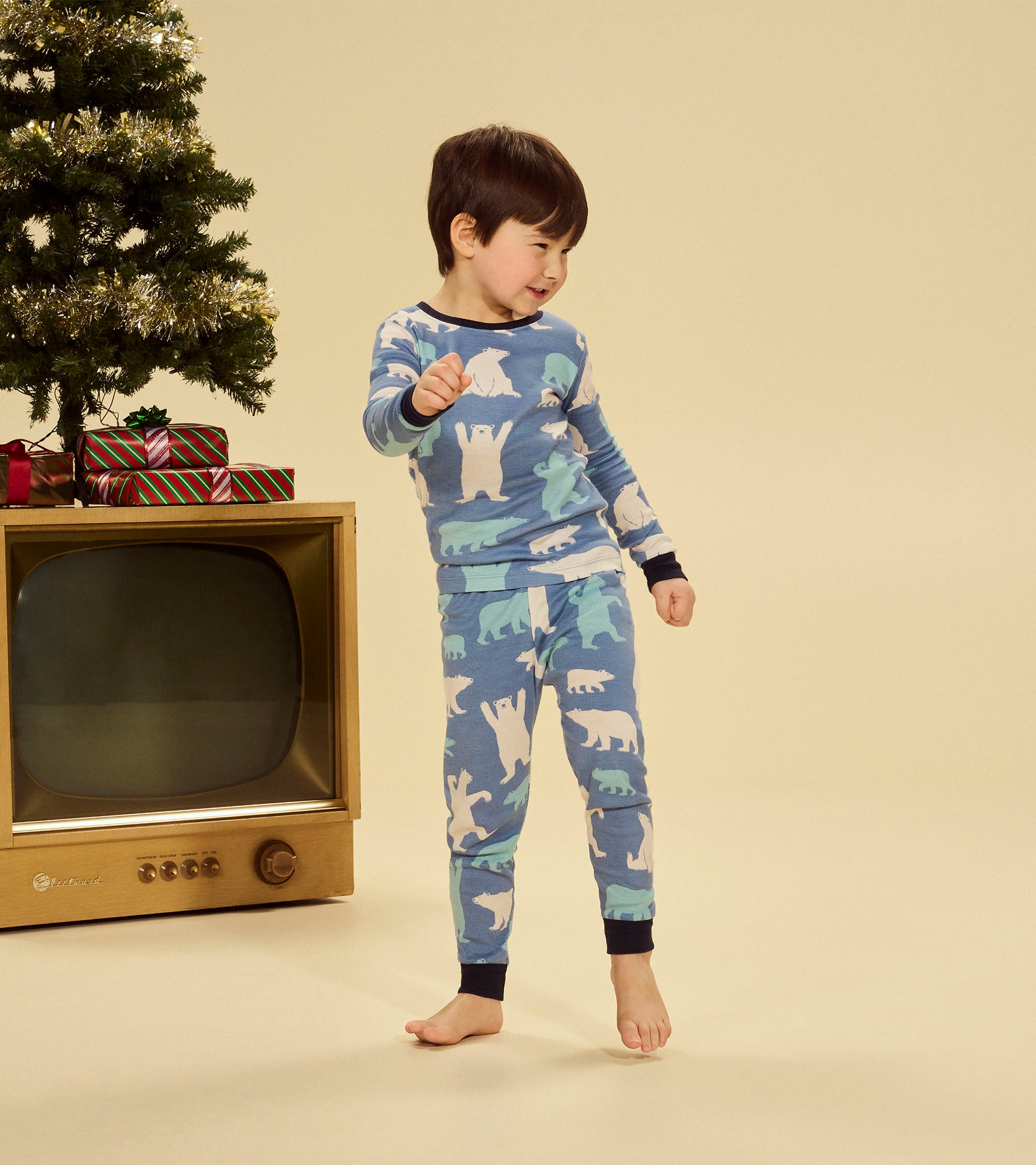 Pyjama pour enfant – Ours polaires sur fond bleu