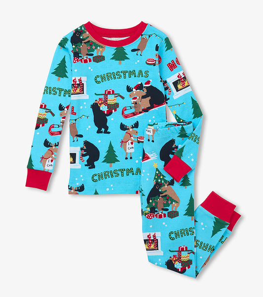 Pyjama pour enfant – Animaux sauvages de Noël