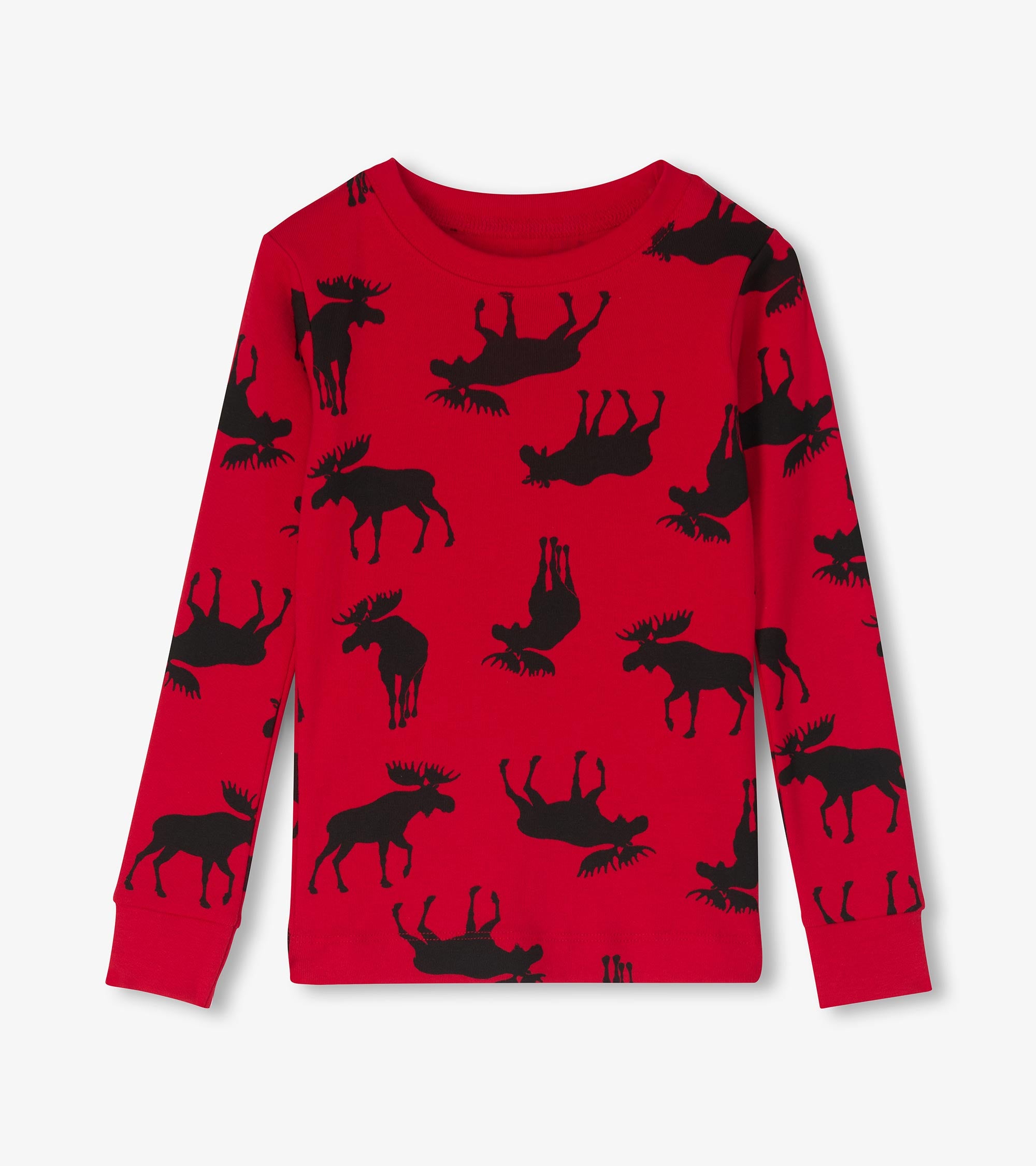 Moose on Red Kids Pajama Set