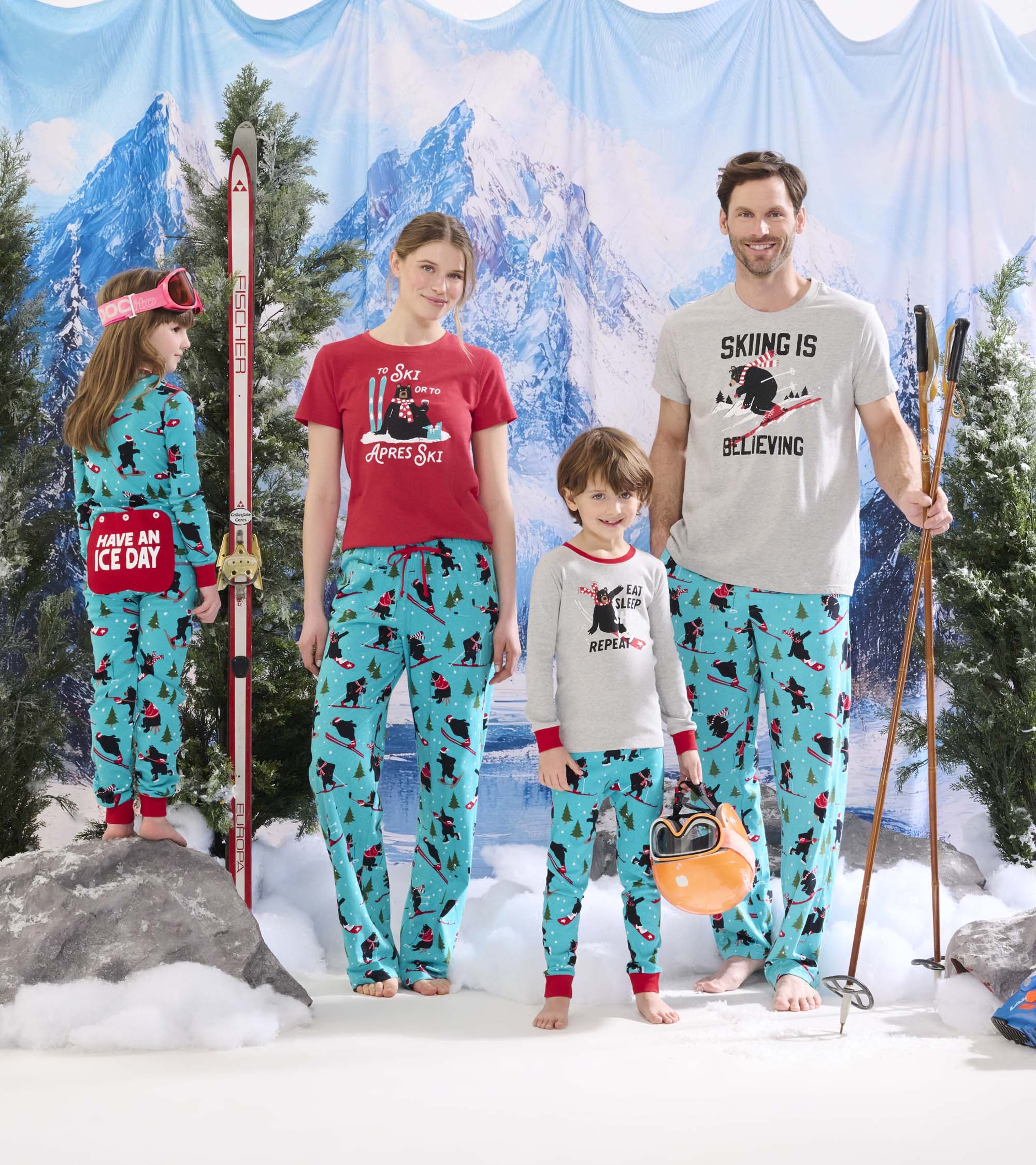 Kids Eat Sleep Shred Appliqué Pajama Set