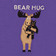 View Girls Moose Bear Hug Pajama Set - Cartoon bear in a tan dress and hat on a purple background with the text "BEAR HUG