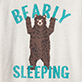 View Kids Brown Bears Pajama Set - Brown bear with raised paws and blue text reading "BEARLY SLEEPING