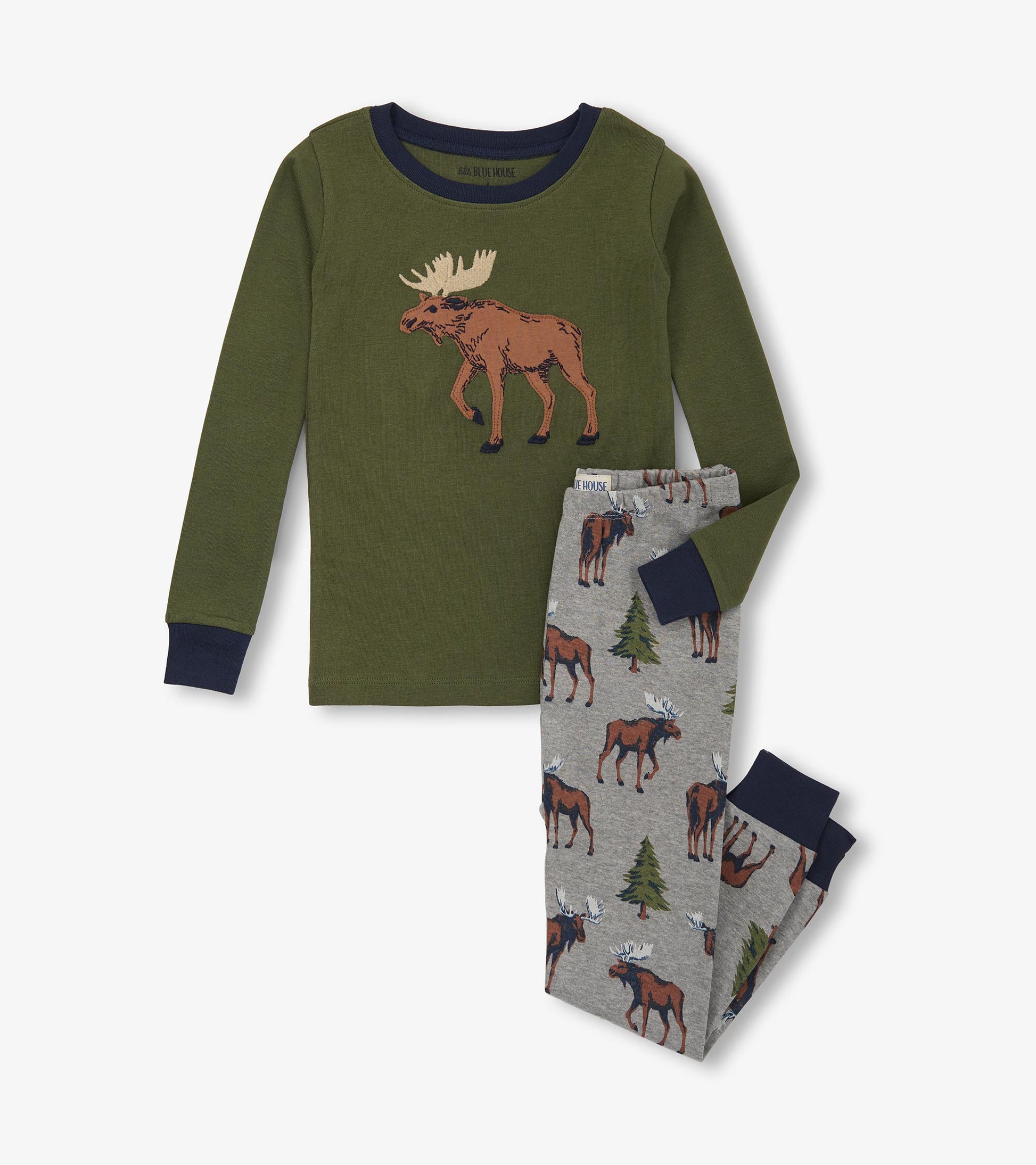 Boys Wild Moose Pajama Set - Main Image