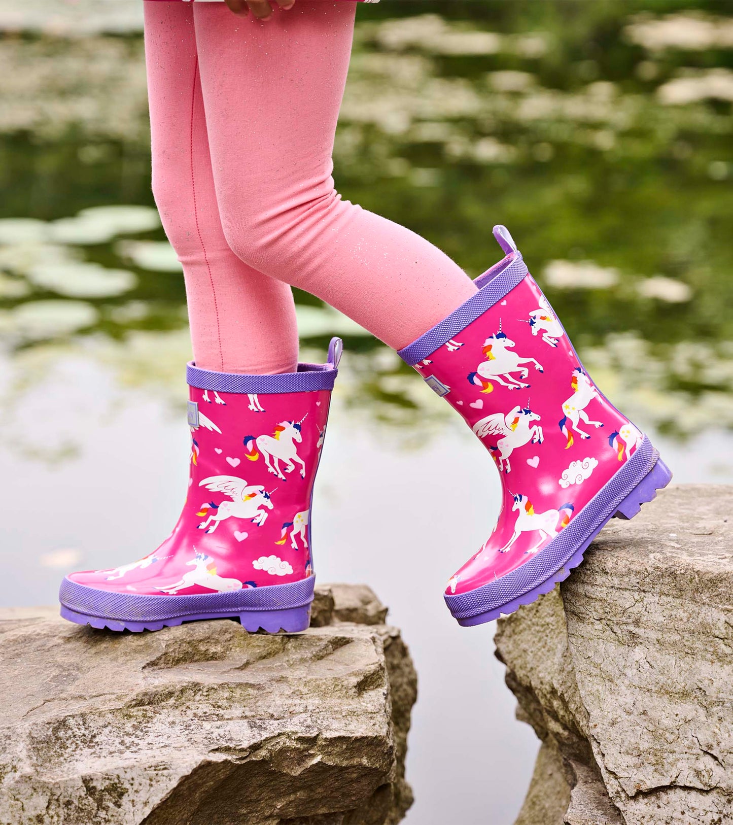 Bottes de pluie – Licorne et arc-en-ciel