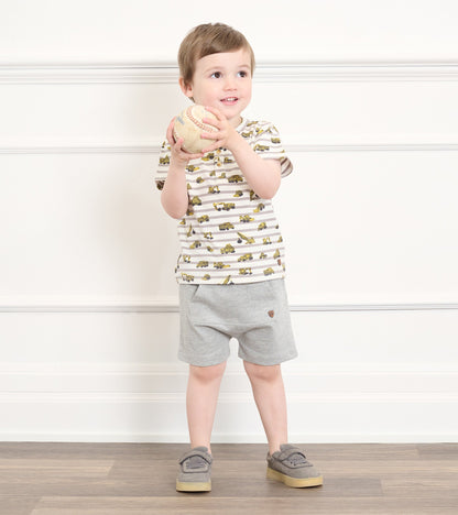 Short à poche kangourou – Gris athlétique
