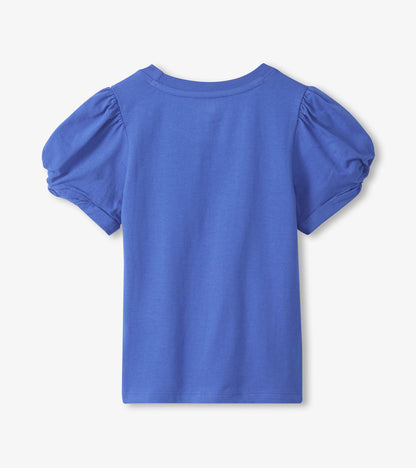 Girls Amparo Blue Twisted Sleeve T-Shirt