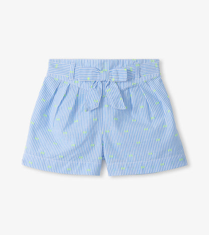 Girls Neon Dots Paper Bag Shorts
