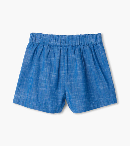 Girls Chambray Paper Bag Shorts