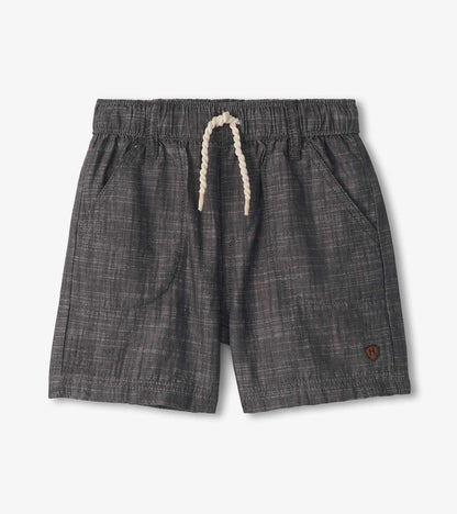 Short tissé – Chambray gris foncé