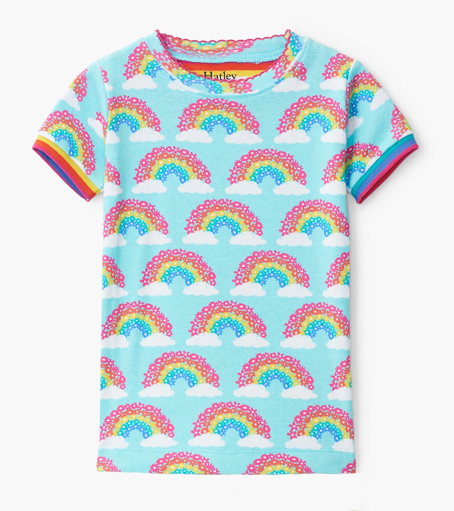 Pyjama court en coton bio – Arcs-en-ciel magiques