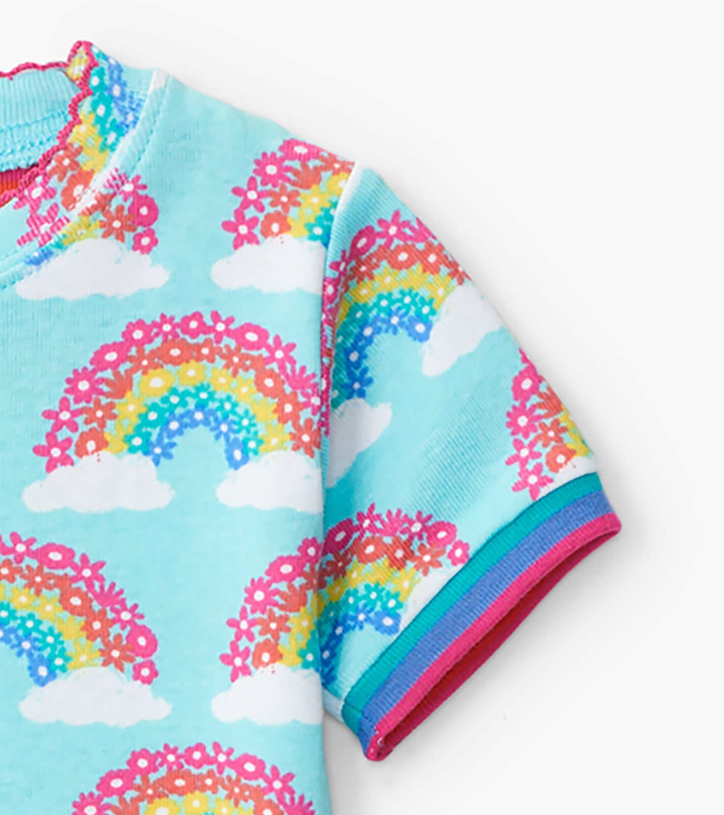 Pyjama court en coton bio – Arcs-en-ciel magiques